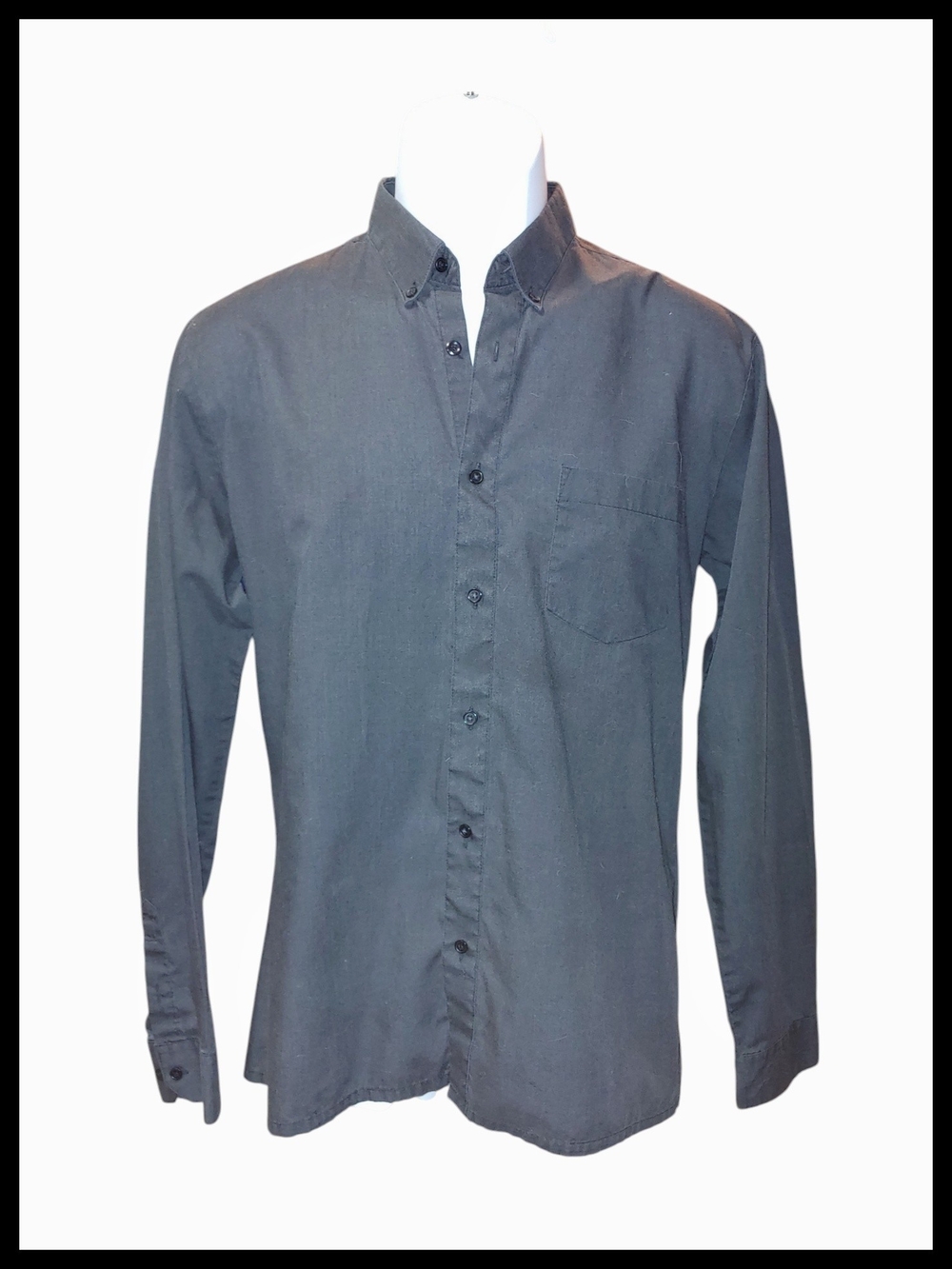 Long-Sleeve Button-Down Shirt — Medium